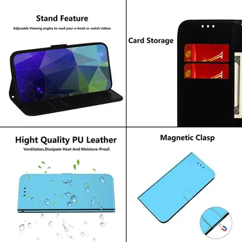 Gradientas Veidrodis Odos Atveju Redmi Pastaba 8T 8 7 Pro 7A 8A Flip Case Cover Knyga apie Xiaomi Mi 9T 10 Pastaba Pro A3 Funda Coque