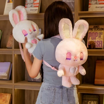 Gražus 50cm Kawaii Fantazijos Pink Rabbit Pliušiniai Žaislai Minkštas Mielas Gyvūnų, Animacinių filmų Kuprinė Mergaitės Kuprinę Puikus Gimtadienio Dovana Vaikui