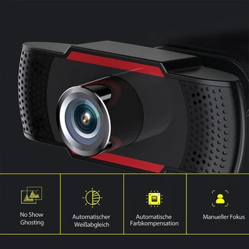 HD 1080P Kamera Mini Kompiuteris PC WebCamera su Mikrofonu Pasukti Kamera Live Transliacijos Vaizdo Palaikymas 