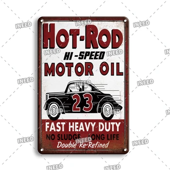 Hot Rod Variklių Alyva Derliaus Metalo Pasirašyti Garažas Vyras Urvas Dekoratyvinės Sienų Pasirašyti Retro Motociklų Metalo Plakato Kūrybos Metalo Amatai