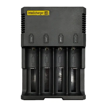 I4 Baterijos Kroviklis 4-Slot Visiškai Suderinama Įkroviklis, Ličio Baterijos 18650 26650 16340 14500(ES Kištukas)