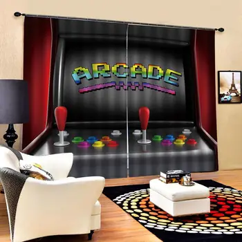 Individualų dydį Juokingi Video Žaidimas Žaidimų 3D Užuolaidos Gyvenimo Kambario, Miegamasis žaidimas užuolaidos Prabanga Užtemdymas Portjeras