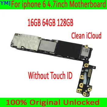 Iphone 6 4.7 colių Originalus, atrakinta Plokštė be Touch ID, Patikrintas iphone 6 Mainboard 16GB / 64GB / 128GB