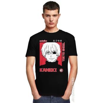 Japonų Anime Tokyo Pabaisa Marškinėliai Vyrams Medvilnės Mados T-shirt Įgulos Kaklo Kaneki Ken Tee Manga Marškinėlius Gerbėjai Drabužių Dizaineris