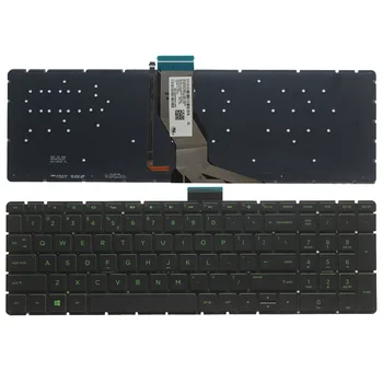 JAV Apšvietimu nešiojamojo kompiuterio klaviatūra HP 15-bs070wm 15-bs091ms 15-bs095ms 15-bs013ds Juoda/Fuksija/Žalia