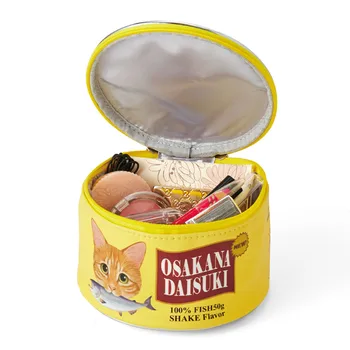 Kačių maistas rankinėje sandbeach makiažas moterys žuvis gali formuoti konservuotų maisto produktų maišelį, kosmetikos gražus nešiojamų storag langelį 4 spalvos