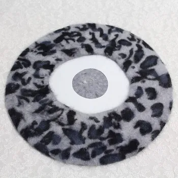 Kepuraitė moterų vilnos leopardas spausdinti beretė moterų spausdinti bžūp retro paprasto beretė vientisos spalvos, leopardas spausdinimui elegantiškas ponios žieminė kepurė