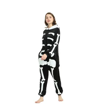 Kigurumi Skeletas onesies Pižama Nustato gyvūnų kostiumas Pižamos Unisex Animacinių filmų Cosplay personažas pijamas sleepwear