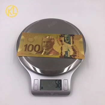 KL 10vnt per daug Valiuta Banque Du Kanados Suvenyrų Banknotų 100 Kanados Doleris Aukso Folija Banknotų Sąskaitą