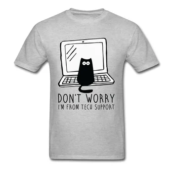 Kompiuterio programos katė atspausdintas T-shirt vėliau kaip medvilnės marškinėliai katė programinės įrangos programuotojas techninio palaikymo 3D funny cat T-shirt