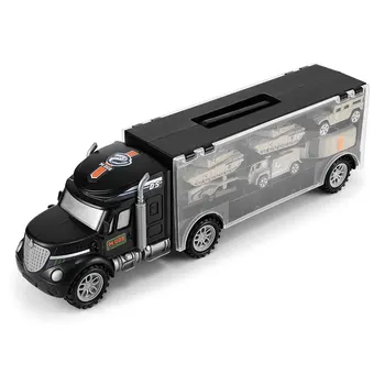 Konteineriu Sunkvežimis Automobilio Su 6Pcs Įvairių Pažangių Automobilių Žaislas Karinės Ūkio Bako Statybos Fire Truck Vaikas Priekaba Žaislai