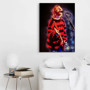 Kurt Cobain Roko Derlius Meno Drobė Plakatas Namų Sienų Dekoras (Be Rėmelio)