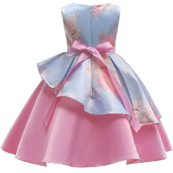 Kūdikių mergaitės 2019 m. Vasaros Suknelė Vaikams, Gėlių Mergaičių Gėlių spausdinti Suknelė Šalis Vestuvių Suknelė Elegent Princesė Vestidos