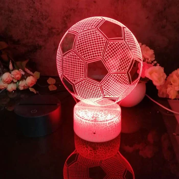 Led 3D Naktį Šviesos 2020 Naują Futbolo Modelio naktinė lempa Vaiko Miegamasis Dekoro Stalo Lempos 16 Spalvos su nuotolinio