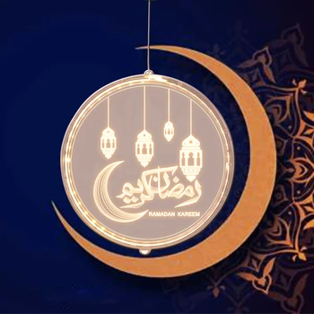 LED Diskų Mėnulio Lempos Šviesos Laimingas Ramadanas, Papuošalai, Namų Musulmonų Šalis Dekoro Eid Mubarakas Dekoro Šalies Prekių už Dovanų