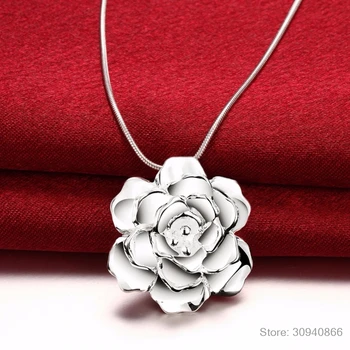 LEKANI 925 Sterlingas Sidabro Lotus Karoliai & Pakabučiai Moterims, Elegantiškas Gėlių Trumpi Karoliai Sterlingas Sidabro Fine Jewelry Bijou