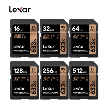 Lexar 633x SDHC/SDXC UHS-I Kortelės, 95MB 16GB 32GB 64GB 128GB 256 GB 512 GB Class 10 Atminties SD Kortelės 1080p 