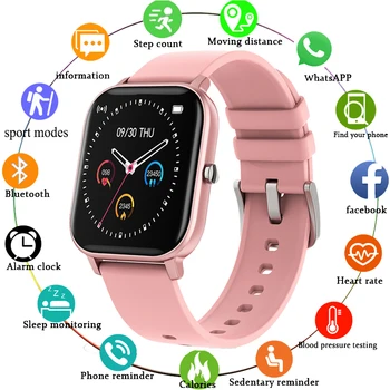 LIGE Naujas P8 1,4 colio Full Touch Moterų Skaitmeninių Laikrodžių atsparumas Vandeniui Smartwatch 