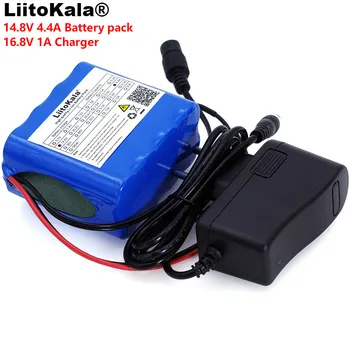 LiitoKala 14.8 V, 4.4 Ah 18650 li-iom baterija naktį žvejybos lempa, šildytuvas kalnakasiams lempa stiprintuvas baterija su BMS+16.8 V Kroviklis