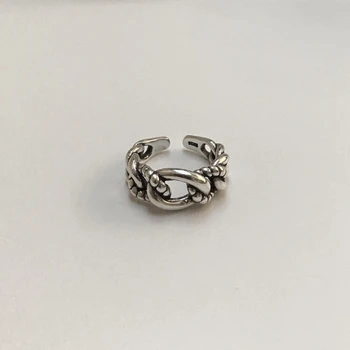 LouLeur 925 sterlingas sidabro austi žiedai paprasta temperamentas mados kanapių virvė austi žiedai moterims 2018 madinga papuošalai pakabukai
