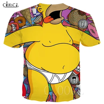 Mados Atsitiktinis Simpsonų Marškinėliai Moterims, Vyrams, Trišakiai Viršūnes Juokinga Homer Simpson Spurgos 3D Atspausdintas Geltona T-marškinėliai trumpomis Rankovėmis Palaidinukė