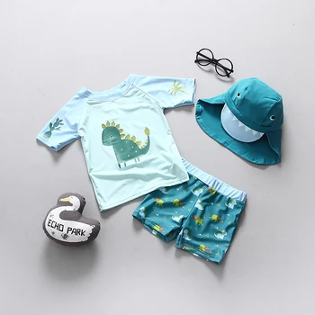 Maudymosi kostiumėlį Vaikams 2020 Metų Vasaros Vonia Drabužius Baseinas UV Apsauga Berniukų Maudymosi kostiumai bei kelnaitės 3 vnt Kūdikių Plaukimo Kostiumas Bamblys Paplūdimio