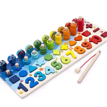 Montessori Žaislai, Nauji Pažinimo Rungtynės Ikimokyklinio Mediniai Skaičius Geometrinės Formos Matematikos Valdybos Ankstyvojo Ugdymo Mokymo Matematinės Žaislas