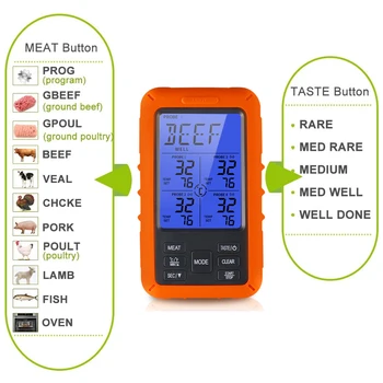 Mėsos Orkaitės Laikmatis Ekranas Termometras Žadintuvas Grilis Rūkalius tiekėjo Skaitmeninis Virtuve Kepimo GRILIS Įrankiai Belaidžio Maisto Temperatūra