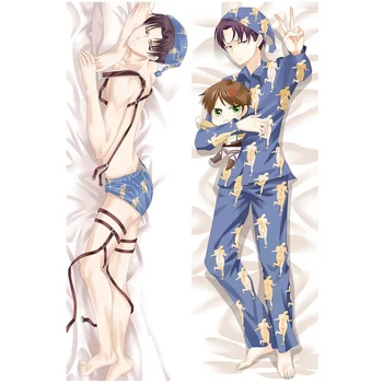 NAUJAS Anime Shingeki no Kyojin Apdailos pagalvės užvalkalą padengti Ataka Titan Levi Rivaille Kūno Hugging Patalynės Užvalkalai Apima