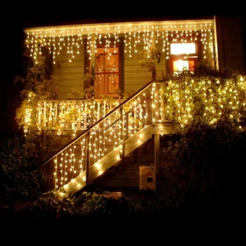 Naujas LED Užuolaidų Varveklis Styginių Šviesos 5m 96Leds Kalėdų eglutės Girlianda LED Faily Kalėdos Šalis Sodo Etape Lauko Dekoratyvinės Šviesos