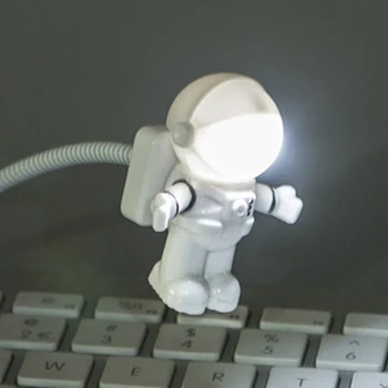 Naujas Stilius Cool Naujas Astronautas Astronautas USB LED Reguliuojamas Naktį Šviesos Kompiuteris PC Lempa, Stalas Šviesos Vaiskiai Balta