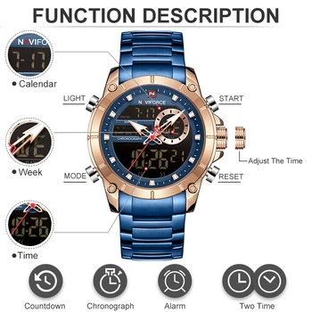 NAVIFORCE Prabangos Prekės ženklo Žiūrėti Vyrų Mados Kvarciniai Laikrodžiai Mens Karinės Chronograph Sporto Laikrodis Vyrų Laikrodis Relogio Masculino