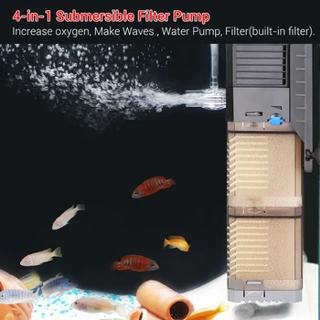 NICREW SUNSUN 4 1 povandeninis filtras, vandens siurblys, oro siurblys banga maker vandens cirkuliacijos Kempinės, Filtras, Akvariumo Žuvų Bakas