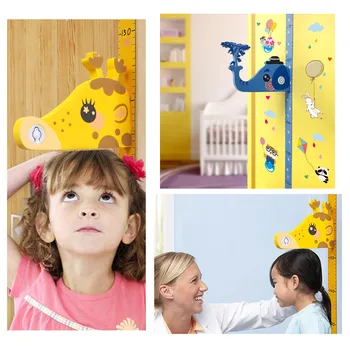Nuimamas Vaikų 3D Aukštis Diagramos Priemonė, Sienos Lipdukas, Decal Vaikams, Kūdikio Kambarys, miegamasis, gyvenamasis kambarys dekoratyvinis
