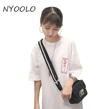 NYOOLO Specialios konstrukcijos vasaros mados streetwear Japonų geiša raidžių spausdinti prarasti trumpomis rankovėmis T-shirt moterų/vyrų drabužių viršūnės
