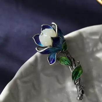 Originalus gaminys magnolia gėlių aukštos kokybės sagė Kinijos retro likvidavimo unikalus dizaineris amatų prekės papuošalai