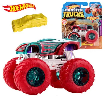 Originalus Karšto Ratų Monstras Sunkvežimių 1:64 2VNT Surinkimo Hotwheels Automobilių Žaislas, Žaislai Berniukams, Karštas Ratų Automobilių Milžinišką Ratų Diecast Automobilį