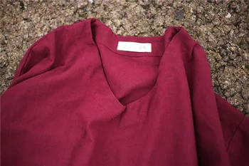 ORIGOODS Kietas Medvilnės Skalbiniai Blosue Marškinėliai Moterų Plius dydis Atsitiktinis Palaidų Vasaros Palaidinė Vintage Marškinėliai Topai Blusas D035