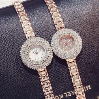 Orologio Donna Prabangus Diamond Moterų Laikrodžiai Viršų Markės Nerūdijančio Plieno Watchband Mergina Aukso Laikrodžių Mados Dovana Bayan Kol Saati