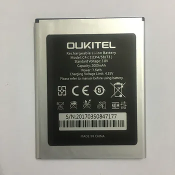 Oukitel C4 Baterija Originalus 2000mAh rezervinio Akumuliatoriaus Pakeitimo Oukitel C4 Mobilusis Telefonas