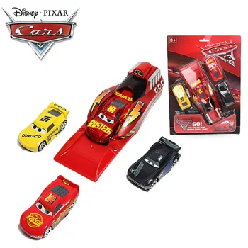 Pakuotėje 5 Disney Pixar Cars 3 Žaislai Didelės Spartos Žaibas McQueen Jackson Audra Dinoco Mack Dėdė Sunkvežimių 1:55 Diecast ABS Automobilio Modelį