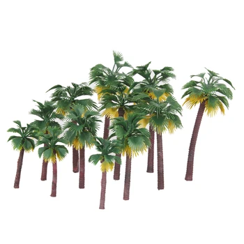 Pakuotėje yra 12 Miniatiūriniai Plastiko Palmių Medžiai, Pasakos Sodo Kraštovaizdžio Bonsai Dekoras