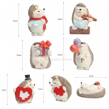 Pakuotės 7pcs Kalėdų Dizaino Ežys Statulėlės Gyvūnų Miniatiūriniai Pasakų Sodas 