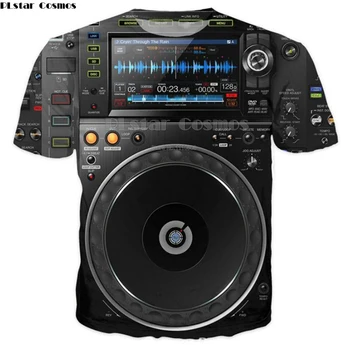 PLstar Kosmosas marškinėliai vyrams moteris 3d marškinėliai vasarą viršų mados drabužių hip-hop atspausdinta marškinėliai harajuku DJ muzikos Garso dažnių viršūnės