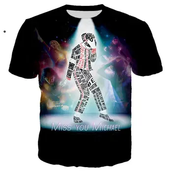 Populiarus Michael Jackson marškinėliai 3D Spausdinimo Roko marškinėlius Unisex Atsitiktinis Streetwear hip-hop drabužius harajuku Viršūnes Camiseta Hombre 5XL