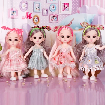 Princesė Plastikinės Lėlės Mielas Mergaičių Drabužių Maišą Apdailos Miniatiūrinių Lėlių Žaislas Vaikams Kalėdų Dovana