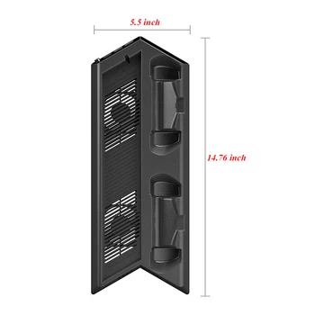 PS4 Pro Aksesuarai LED Vertikalus Stovas Aušinimo Ventiliatorius Cooler & Kreiptuką Įkrovimo Stovas ir 3 