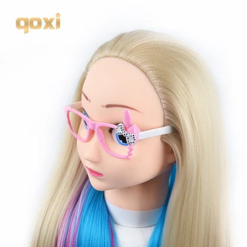 Qoxi Profesionalių animacinių filmų mokymo vadovai ilgi stori plaukai praktikos Šukuosenų manekenas lėlės Stiliaus maniqui pardavimui