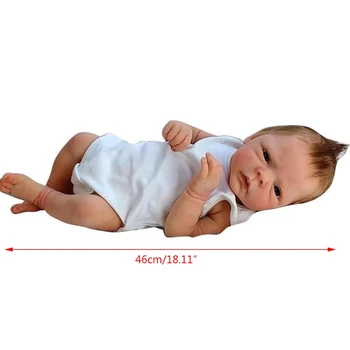 Reborn Baby Lėlės 18inch Rankų darbo Naujagimių Lėlės Visą Silikono Lėlės Kūno Realus Gyvas Bamblys Kūdikiams, Vaikams, Žaislas, Dovanos Amžius