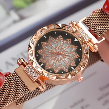 Reloj Mujer Prabangių Gėlių Laikrodžiai Moterims, stilingas Magnetinis Akių Diržo Juosta Žiūrėti Moterų Mados Suknelė Laikrodį Zegarek Damski